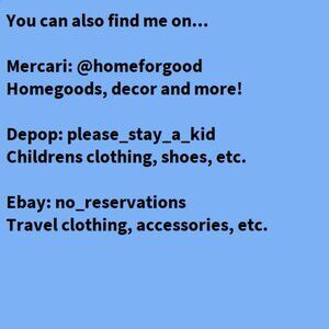 Check out my Mercari and eBay!